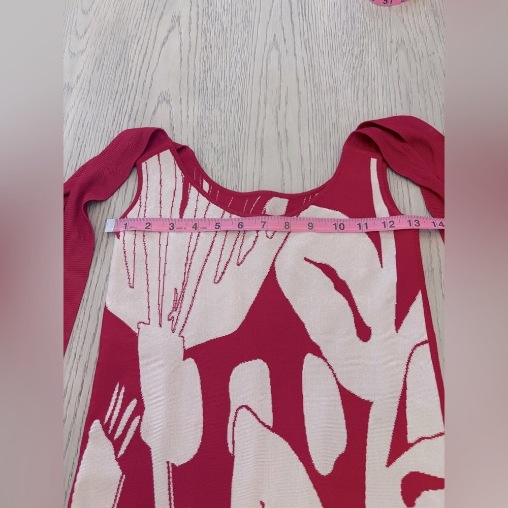 PepaPombo Red & White Floral Dress With Tie Shoulder Details Size Xs - Picture 7 of 10